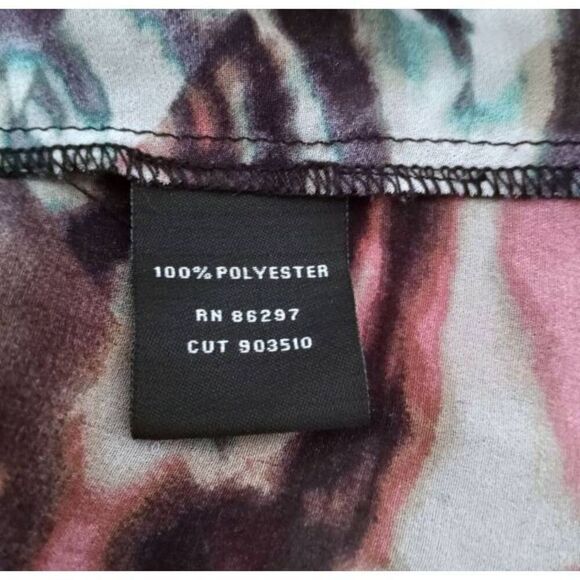 BCBGMAXAZRIA BLUE & BLACK COLD SHOULDER BLOUSE SZ.L EUC - Picture 5 of 6